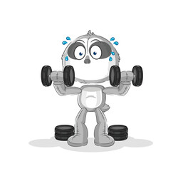 sloth weight training illustration. character vector