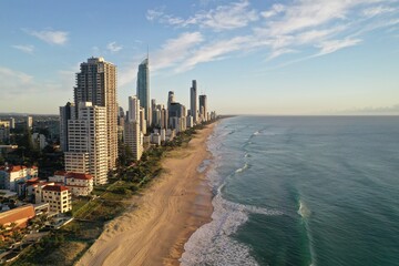 A skyscrapers along the ocean