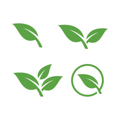 nature leaf set logo icon symbol vector isolated