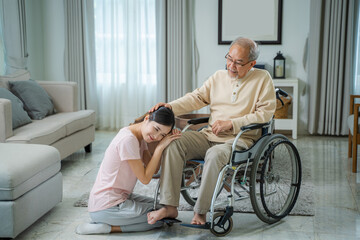 Fototapeta na wymiar person in wheelchair with nurse