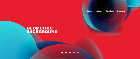 Obraz premium Liquid shapes with flowing gradient colors. Round elements and circles. Vector illustration for wallpaper, banner, background, leaflet, catalog, cover, flyer