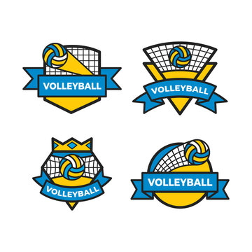 Set of Volleyball Sport Logo Emblem