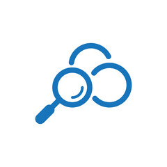 Search logo design in cloud symbol. magnifying glass with cloud logo Design