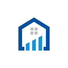 Finance real estate logo design. Home with icon finance real etsate