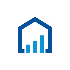 Finance real estate logo design. Home with icon finance real etsate