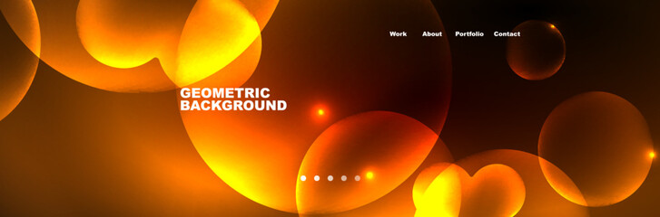Neon glowing bubbles, circles magic energy space light concept, abstract background wallpaper design
