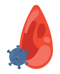 blood drop with virus