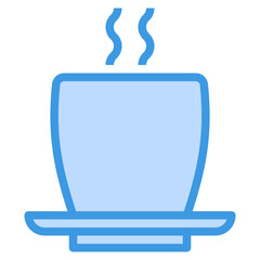 coffee cup blue outline icon