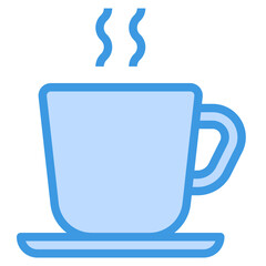 coffee cup blue outline icon