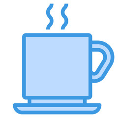 coffee cup blue outline icon