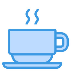 coffee cup blue outline icon