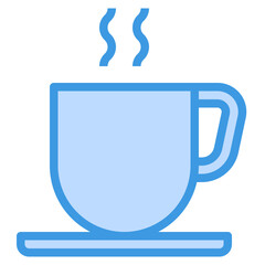 coffee cup blue outline icon