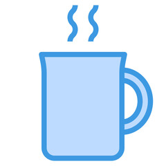 coffee cup blue outline icon