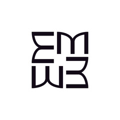 Letter M logo design. Minimalist M logo design