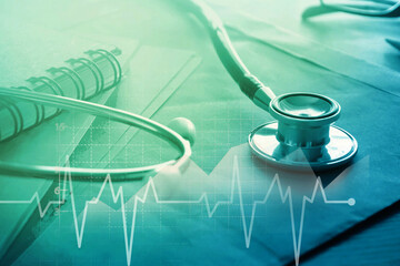 healthcare and medical examination concept with graph