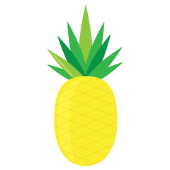 Pineapple cartoon vector isolated on a white background.