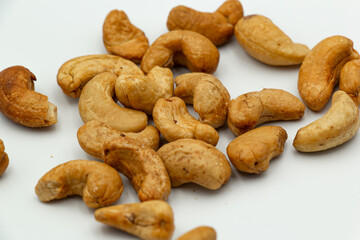 cashew on a white background. Isolated
