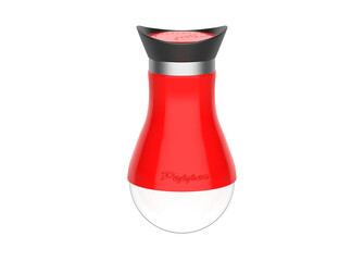 glass pepper shaker with metal top cut out isolated on white background. 3d illustration