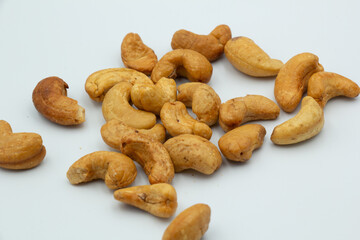 cashew on a white background. Isolated
