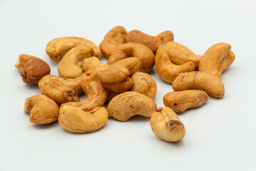 cashew on a white background. Isolated
