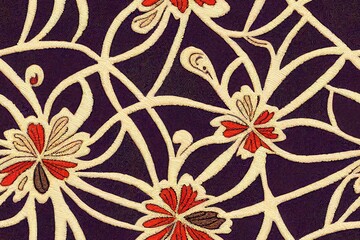 patchwork floral pattern with paisley and indian flower motifs. damask style pattern for textil and decoration