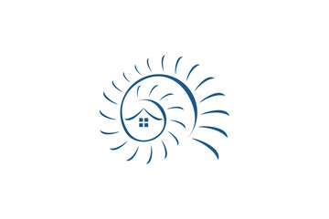 Nautilus shell home logo real estate property icon symbol