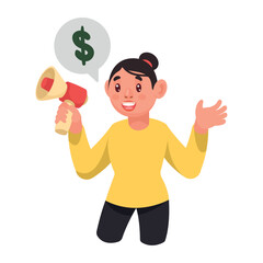 businesswoman using megaphone