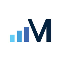 Letter M with finance symbol logo design