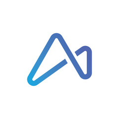 Letter M logo design in line style. Tech logo design