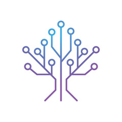 Tree tech logo design. Logo Tree technology design