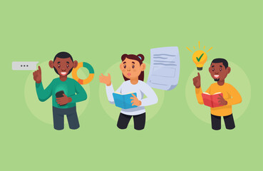 three business people characters