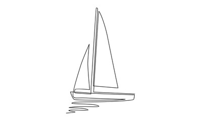 Continuous line of sailboat vector illustration