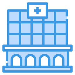 Obraz premium hospital blue outline icon