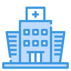 hospital blue outline icon