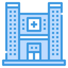 Obraz premium hospital blue outline icon