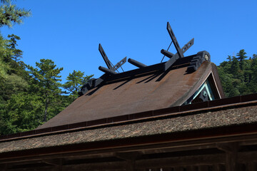 Izumo Taisha Shrine roof in Izumo city, Shimane, Japan. September 30, 2022