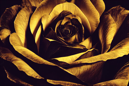 Golden Rose, Made by AI, Artificial Intelligence Stock Illustration | Adobe  Stock