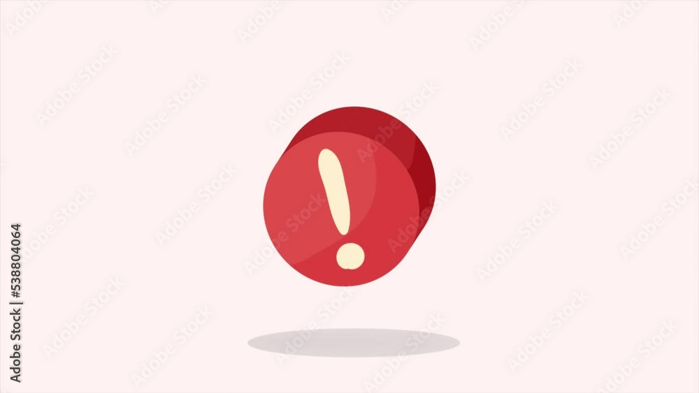 Poster alert symbol in button animation