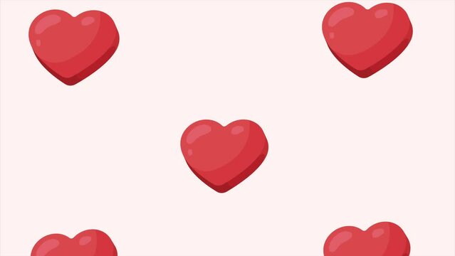 red hearts love pattern animation
