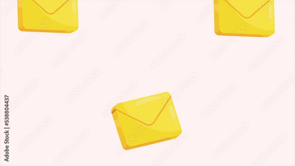 Poster envelopes mail messages pattern animation