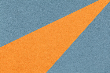 Fototapeta premium Texture of old craft gray and orange color paper background, macro. Structure of vintage abstract blue cardboard