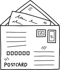 vintage postcard with stamps illustration