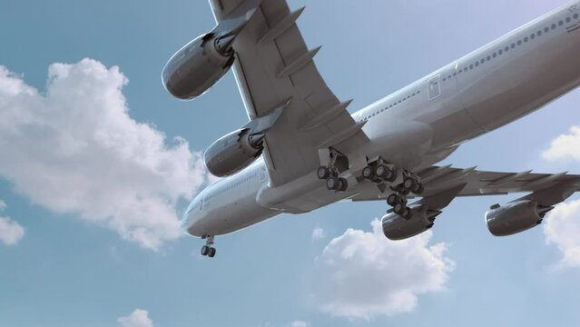 Airliner Flying and Landing Florianopolis Brazil. Airplane concept