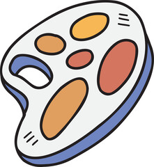 Hand Drawn acrylic paint tray illustration