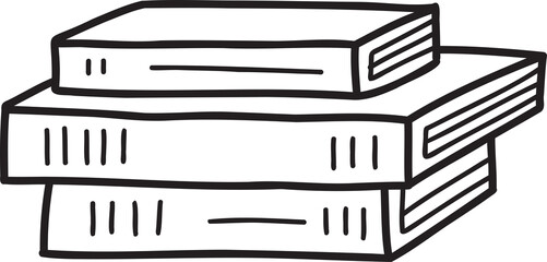 Hand Drawn stack of books illustration