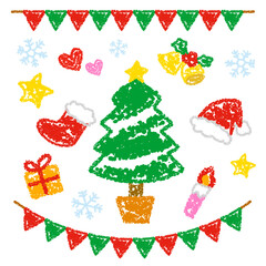 クレヨン素材 装飾 クリスマスセット