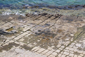 Areal view of tessellated pavement in Tasmania