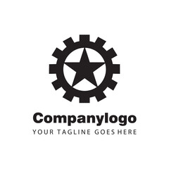 simple black star wheel for logo company design
