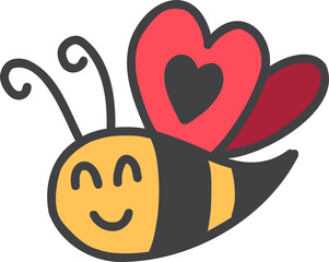 Hand Drawn cute bee illustration