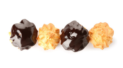 Delicious eclairs isolated on white background